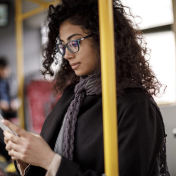 woman using legal and money advice app on her phone