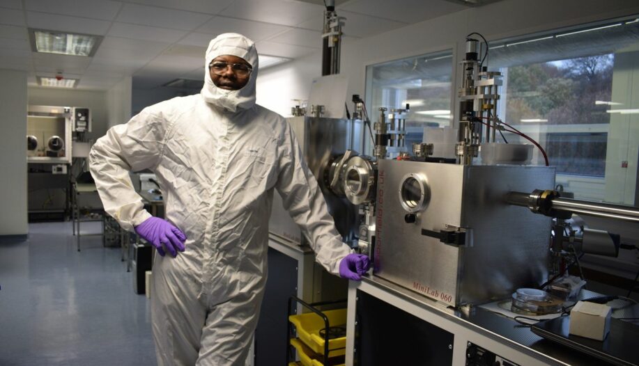 DAvid Etor in an engineering lab