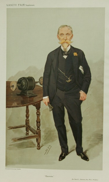 A portrait of Sir David Salomons by Sir Leslie Ward (“Spy”).