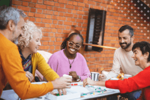 A board game night with friends