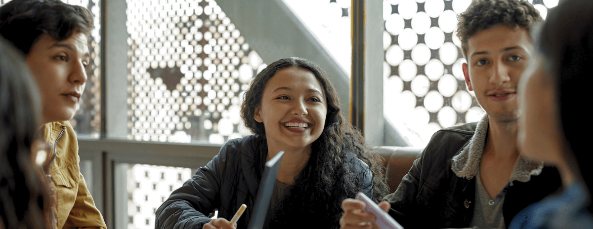 Engineering students studying