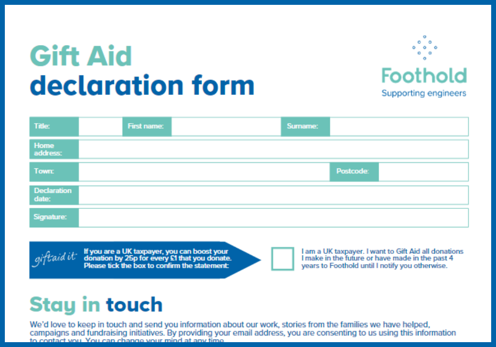 gift aid form image